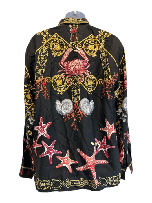 Versace Collection Size 42 black & gold Silk Crabs Button Up Long Sleeve Shirt black & gold / 42