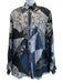 Versace Collection Size 42 Gray & Blue Silk Abstract Button Up Long Sleeve Shirt Gray & Blue / 42