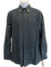 Givenchy Size 42 Black Cotton Solid Button Up Collar Detail Long Sleeve Shirt Black / 42