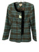 Tuckernuck Size Small Teal, Brown, Multi Polyester Blend Velvet Plaid Jacket Teal, Brown, Multi / Small