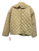 Avec Les Filles Size S Beige Cotton Quilted Oversized Collar Button Front Jacket Beige / S