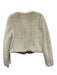 J. Crew Size S Cream Polyester Faux Fur Hook & Eye Pockets Collarless Jacket Cream / S