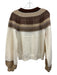 Hyacinth House Size S Cream & Brown Acrylic Blend Ribbed Trim Fair Isle Sweater Cream & Brown / S