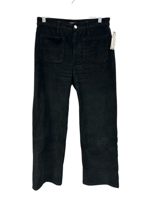 J. Crew Size 27 Black Cotton Blend Corduroy Mid Rise Pockets Straight Leg Pants Black / 27