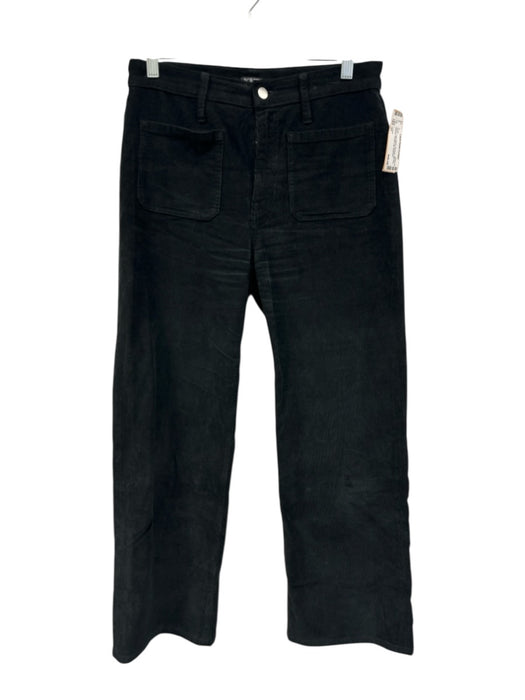 J. Crew Size 27 Black Cotton Blend Corduroy Mid Rise Pockets Straight Leg Pants Black / 27