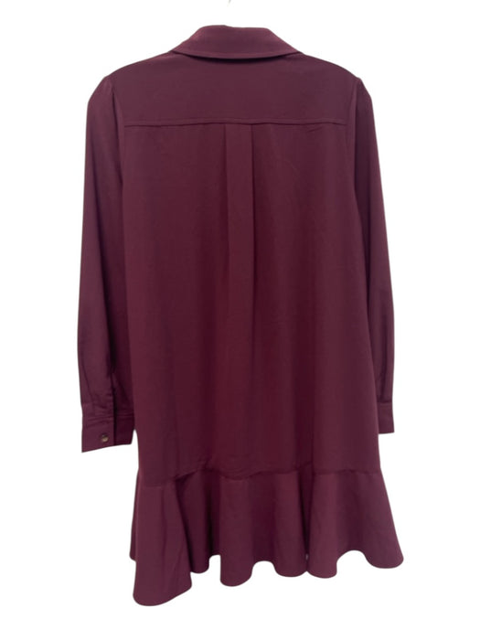 Tuckernuck Size Small Burgundy Purple Polyester Blend Long Sleeve Collar Dress Burgundy Purple / Small