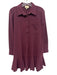 Tuckernuck Size Small Burgundy Purple Polyester Blend Long Sleeve Collar Dress Burgundy Purple / Small