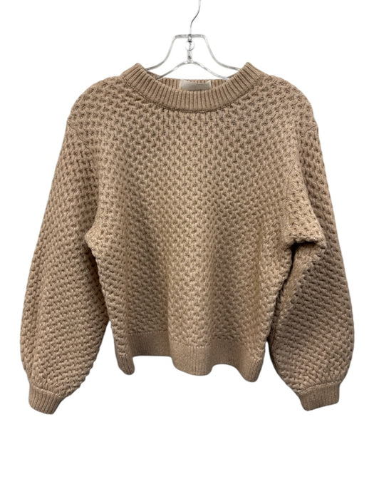 Hyacinth House Size S Peach Polyester Knit Ribbed Accent Wave Detail Sweater Peach / S
