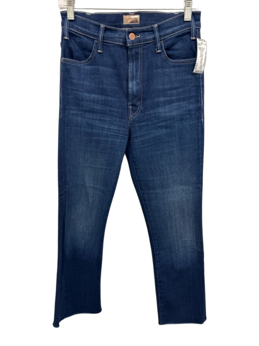 Mother Size 27 Med Wash Cotton Denim Whiskering High Rise Straight Jeans Med Wash / 27