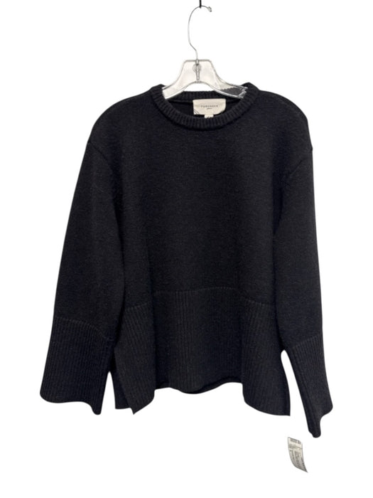 Pomander Place Size S Black Rayon Blend Knit Shimmer Ribbed Detail Sweater Black / S