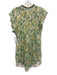 Poupette St. Barth Size Small Green, Orange, Blue Viscose Floral Fringe Dress Green, Orange, Blue / Small
