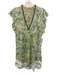 Poupette St. Barth Size Small Green, Orange, Blue Viscose Floral Fringe Dress Green, Orange, Blue / Small
