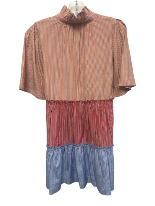 Tuckernuck Size Small Red, Pink, Blue Polyester Blend Short Sleeve Striped Dress Red, Pink, Blue / Small