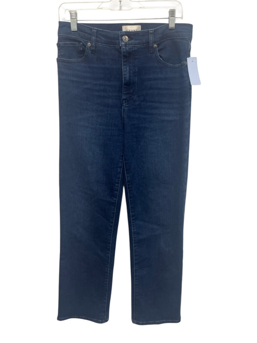 Frame Size 29 Dark Wash Cotton Denim High Rise Whiskering Straight Leg Jeans Dark Wash / 29