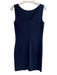 St. John Size 2 Navy Missing Fabric Tag Boucle Solid Boat Neck Cap Sleeve Dress Navy / 2
