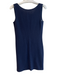 St. John Size 2 Navy Missing Fabric Tag Boucle Solid Boat Neck Cap Sleeve Dress Navy / 2