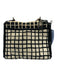 Coach Black & Cream Canvas Leather trim check Crossbody Strap Turn Lock Bag Black & Cream / M
