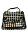 Coach Black & Cream Canvas Leather trim check Crossbody Strap Turn Lock Bag Black & Cream / M