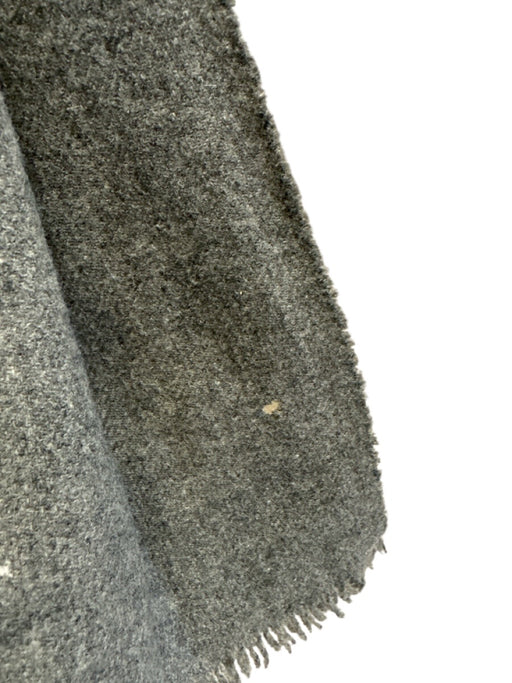 Christian Dior AS IS - Heavy Wear Gray Merino Wool Fringe Rectangle Scarf Gray