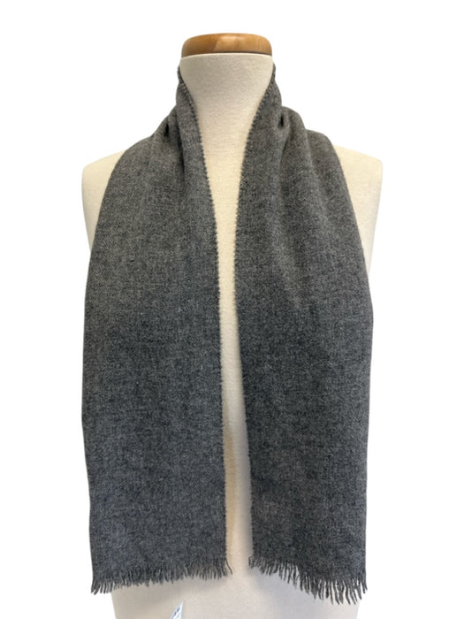Christian Dior AS IS - Heavy Wear Gray Merino Wool Fringe Rectangle Scarf Gray