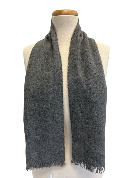Christian Dior AS IS - Heavy Wear Gray Merino Wool Fringe Rectangle Scarf Gray