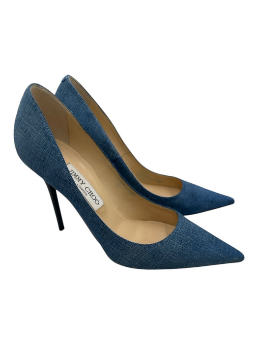Jimmy Choo Shoe Size 39 Blue Denim Upper Leather Pointed Toe Pumps Blue / 39