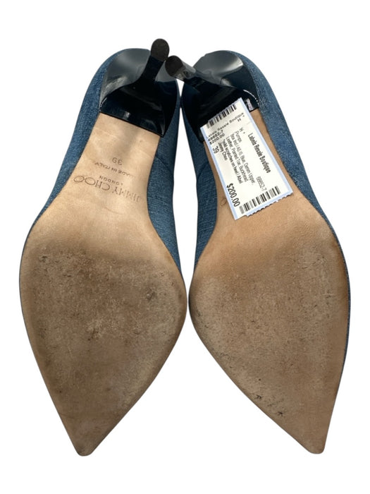 Jimmy Choo Shoe Size 39 Blue Denim Upper Leather Pointed Toe Pumps Blue / 39