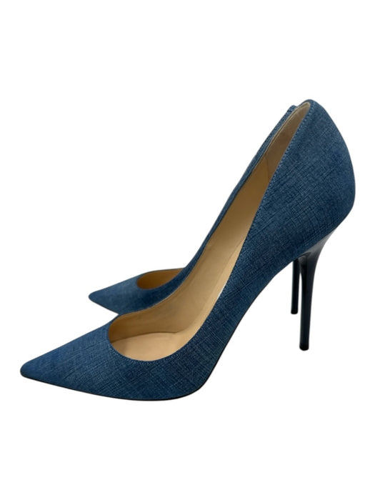 Jimmy Choo Shoe Size 39 Blue Denim Upper Leather Pointed Toe Pumps Blue / 39