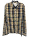 Officine Generale AS IS Size XL Beige & Blue Print Cotton Long Sleeve Shirt Beige & Blue Print / XL