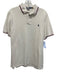 Polo Size L White Cotton Solid Collar Detail Polo Men's Short Sleeve White / L