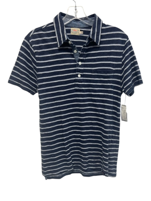 Faherty Size S Blue Hombre Cotton Striped Polo Men's Short Sleeve Blue Hombre / S