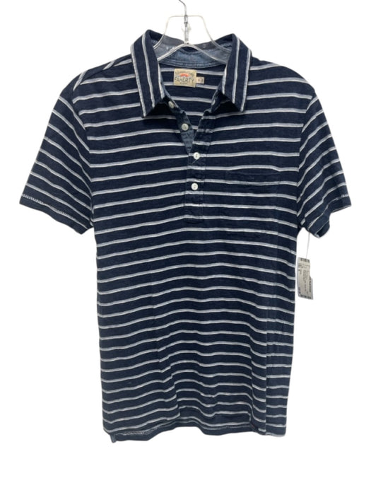 Faherty Size S Blue Hombre Cotton Striped Polo Men's Short Sleeve Blue Hombre / S