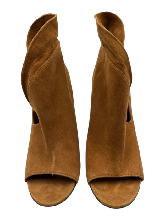 Aquazzura Shoe Size 40 Brown Textile Stiletto Suede Open Toe Boots Brown / 40