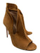 Aquazzura Shoe Size 40 Brown Textile Stiletto Suede Open Toe Boots Brown / 40