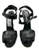 Manolo Blahnik Shoe Size 39.5 Black Leather Velcro Strap Open Toe Stiletto Heels Black / 39.5