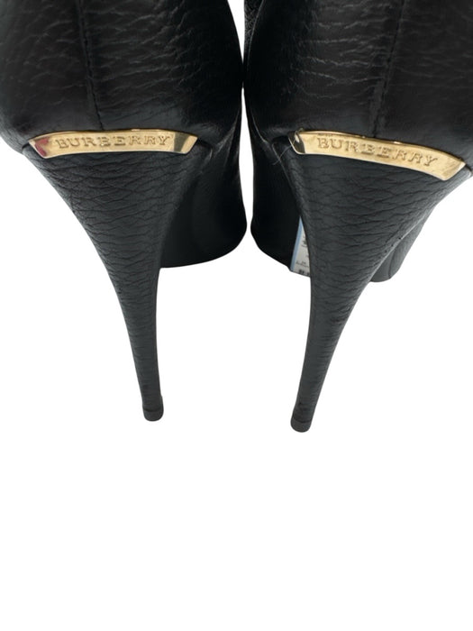 Burberry Shoe Size 40 Black Leather open toe Stiletto Boots Black / 40