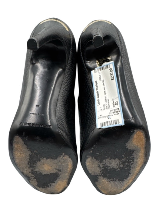 Burberry Shoe Size 40 Black Leather open toe Stiletto Boots Black / 40