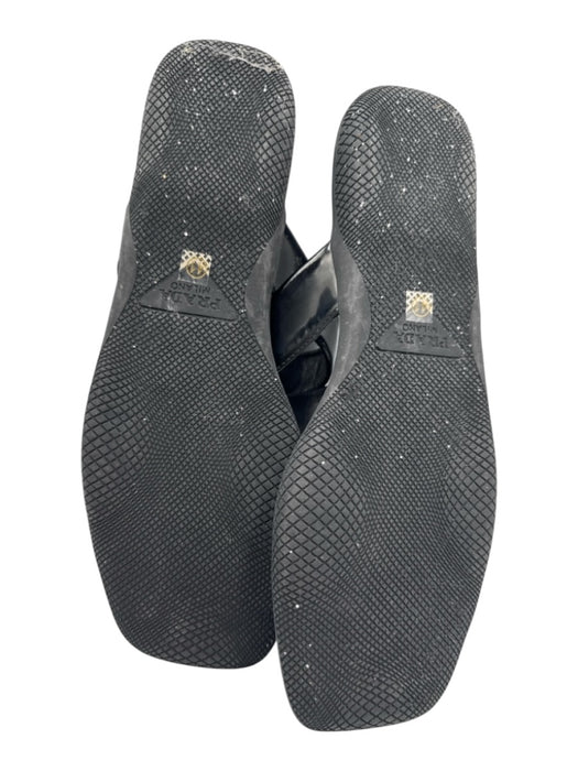 Prada Shoe Size 41 Black Leather & Synthetic T Toe Square Toe Flat Sandals Black / 41