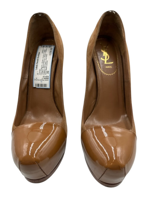 Yves Saint Laurent Shoe Size 39 Brown Suede & Patent Leather Stilletto Pumps Brown / 39