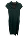 Alexia Admor Size M Dark Green Poly Blend Zip Back V Neck Midi Dress Dark Green / M