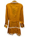 Cynthia Rowley Size L Yellow & White Cotton Button Front Long Sleeve Dress Yellow & White / L