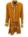 Cynthia Rowley Size L Yellow & White Cotton Button Front Long Sleeve Dress Yellow & White / L