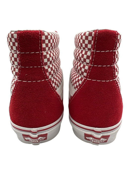 Vans Shoe Size 9 Red & White Leather & Synthetic Lace Up Checkered Detail Shoes Red & White / 9