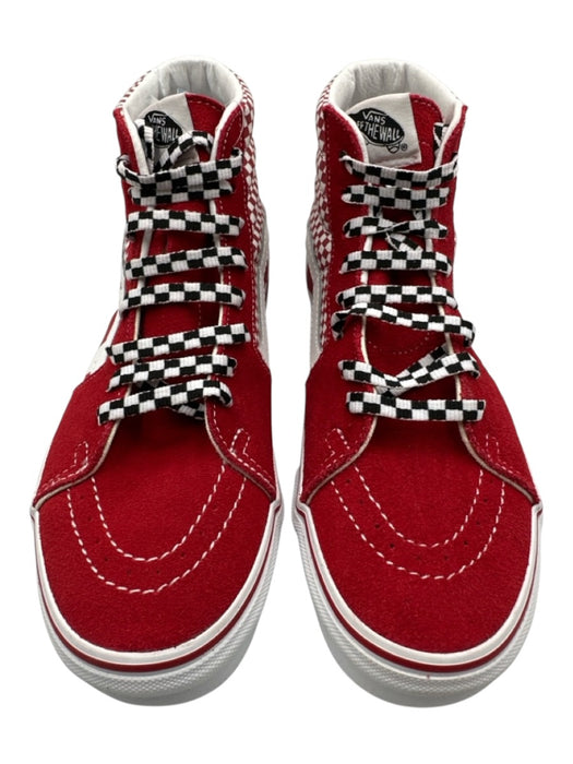 Vans Shoe Size 9 Red & White Leather & Synthetic Lace Up Checkered Detail Shoes Red & White / 9