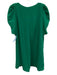 Zara Size L Green Poly Blend V Neck Puff Short Sleeve Knee Length Dress Green / L