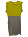 Carven Size L Green & Gray Cotton Blend Colorblock Twist Detail Sleeveless Dress Green & Gray / L