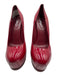 Yves Saint Laurent Shoe Size 40 Red Leather Patent Stilletto Platform Pumps Red / 40