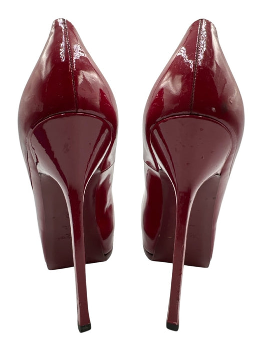 Yves Saint Laurent Shoe Size 40 Red Leather Patent Stilletto Platform Pumps Red / 40