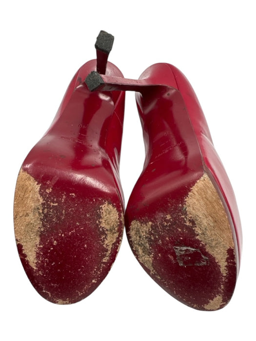 Yves Saint Laurent Shoe Size 40 Red Leather Patent Stilletto Platform Pumps Red / 40