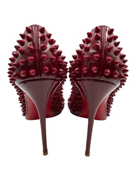 Christian Louboutin Shoe Size 41 Red Patent Leather Studded Stiletto Pumps Red / 41